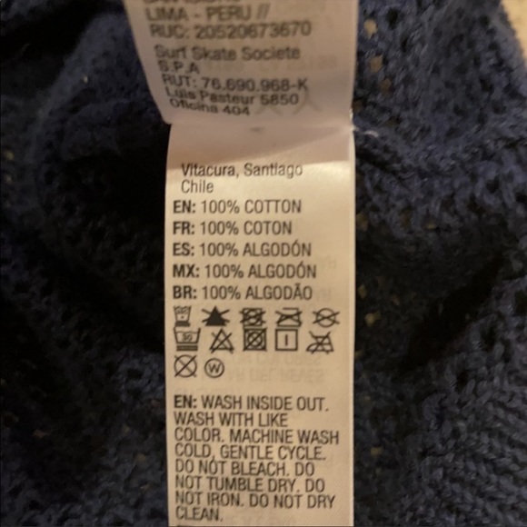 5/$20 Roxy City Escape Navy White Stripe Button Open Knit Cardigan Sweater-M - Picture 11 of 12